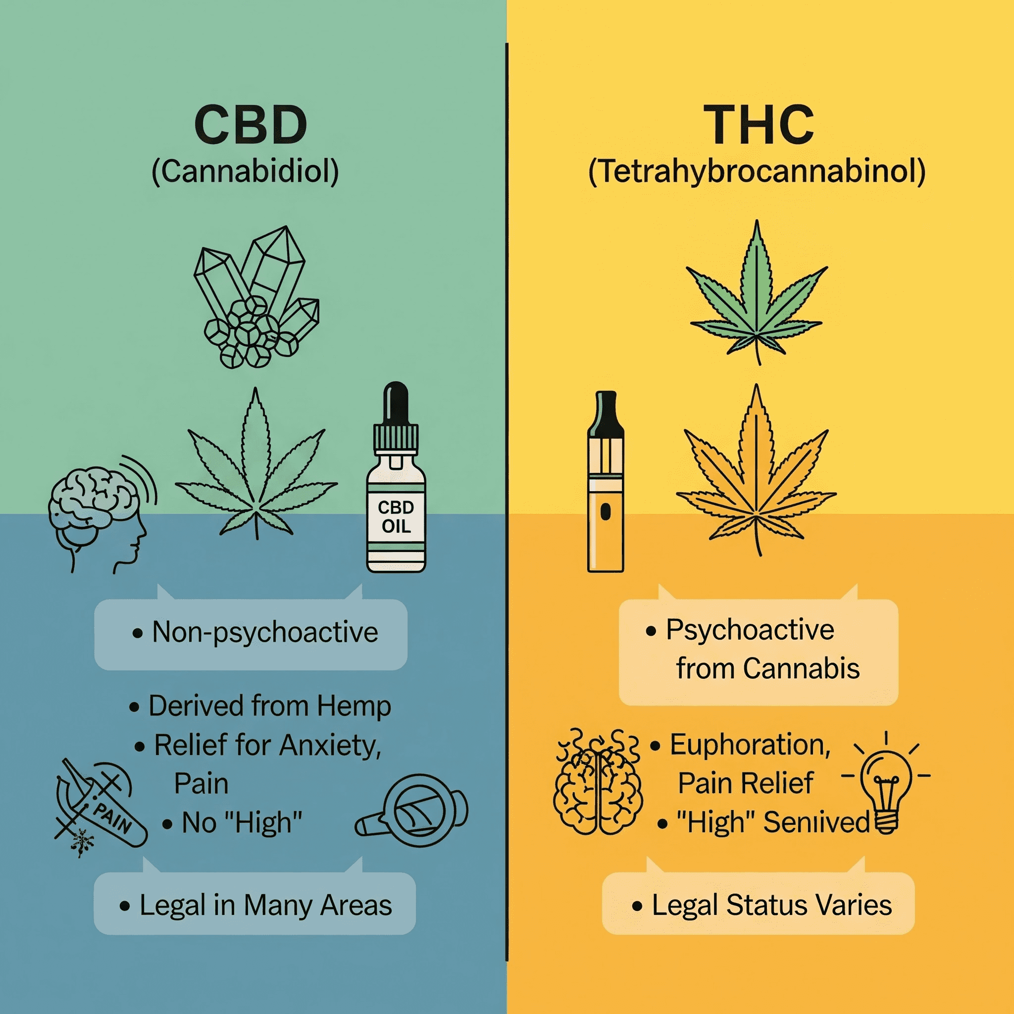 Photo for “CBD vs THC: What’s the Real Difference?”